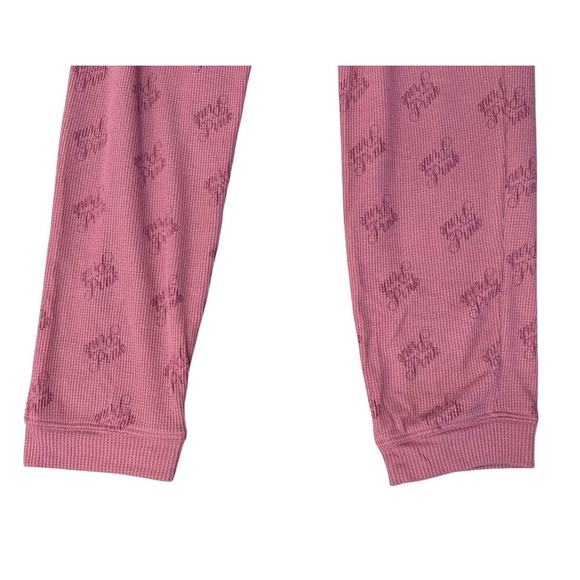 Victoria’s Secret PINK Thermal Waffle Knit Jogger Pants Top Set Soft Begonia XS - Picture 12 of 14
